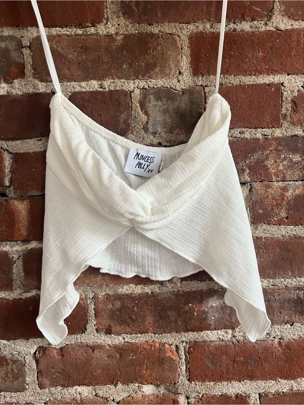 Princess Polly Ivory Twist Hem Cropped Cami Size 4
